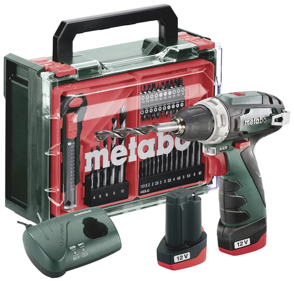 Metabo  Akülü Matkap Powermaxx Bs Basix Set 12V + LC 0 Parça - 1
