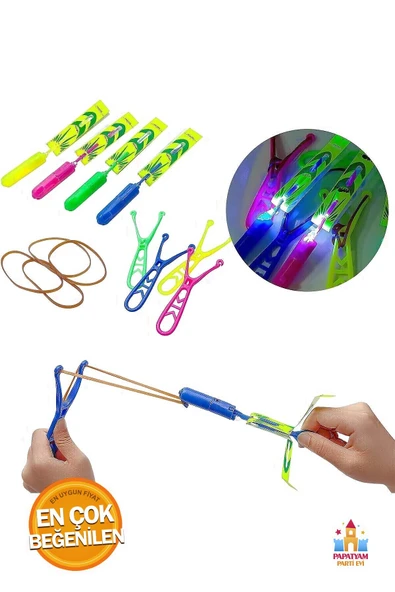 PapatyamPartiEvi Parlayan Led Işıklı Uçan Sapan Fırıldak - Eğlencenin Işıkla Buluşması! - 2