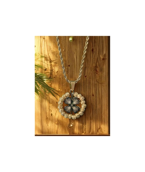 Jade'm Gold Paslanmaz Çelik Dört Yapraklı Yonca Kolye