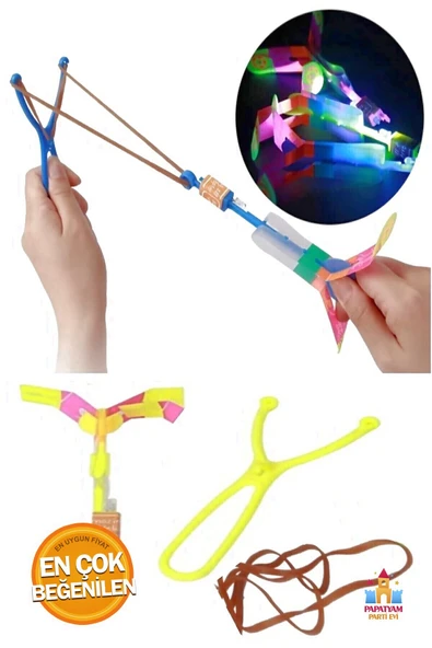PapatyamPartiEvi Parlayan Led Işıklı Uçan Sapan Fırıldak - Eğlencenin Işıkla Buluşması! - 4