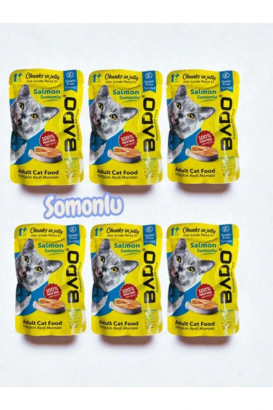 MyClean Bado Somonlu Jöleli Yaş Yetişkin Kedi Maması %100 Taze Et 85gr 2 Adet - 3
