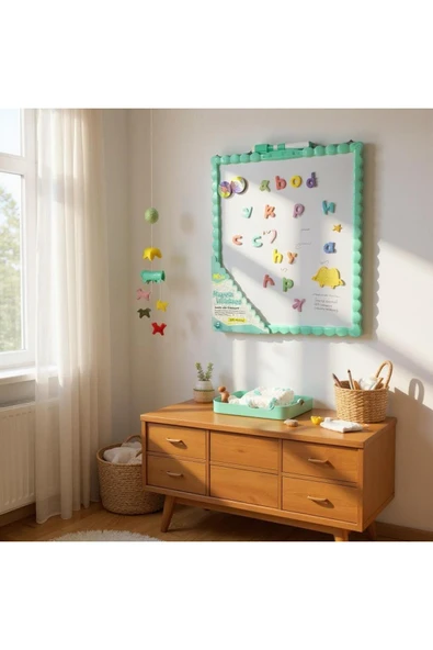 MyClean Silinebilir Yazı Sert Plastik Manyetik Silgi Beyaz Yazı Tahtası 29X29 cm Ebat - 2