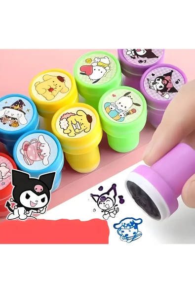 kardelen kırtasiye 10 Adet Kuromi Baskı Mühür Çocuklar İçin Damga Kaşe Eğitici Eğlenceli Oyun