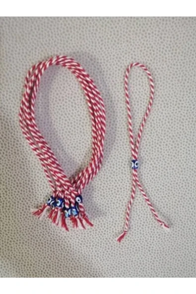 MODA Marteniçka Nazar Boncuklu kırmızı ip bileklik dilek bilekliği - 2