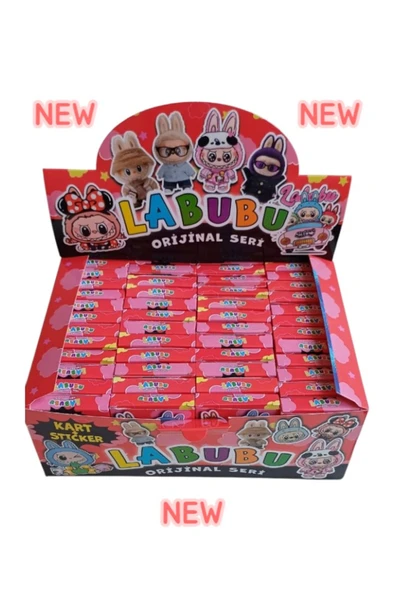 Toys Labubu Oyun Kartları ve Stıckerler 12 Minik Kutu (Her Kutuda 6 Adet kart 1 adet stıcker) Kutusuz - 2