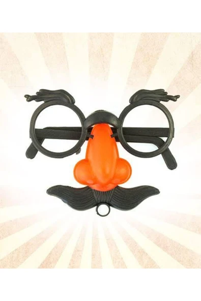 Kılıçlar Oyuncak Nostaljik Takma Bıyık Gözlük Burun Maske 1 Adet