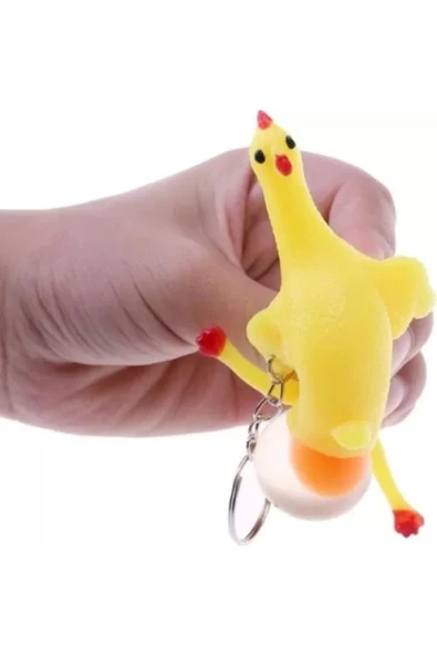denizdenshop Squishy Yumurtlayan Tavuk Anahtarlık