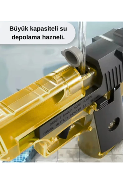 BalonKasaba Mini Glock Su Tabancası 13x10 cm Kaydırmalı Kızaklı Su Tabancası Kaliteli - 3