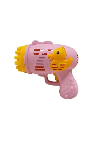 BLUEST SHOP Duck Baloncuk Tabancası Köpük 23 Halkalı Pilli Baloncuk Köpük Tabancası - Duck Bubbles Gun Pembe - 2