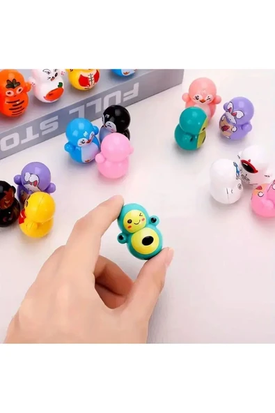 CT-TOYS (4 Adet ) Mini Hacıyatmaz Oyuncak Dekoratif Süs ve Kedi Oyuncağı Minik Thumbler - 4