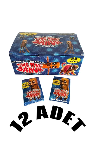 MyClean Thung Thung Sahur Oyun Kartları Sticker Neşeli Eğlenceli Karakterler 12 Mini Kutu