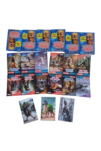 Toys Tung Tung Sahur Oyun Kartları 48 Mini Kutu 288 Adet Karakter Kartı 48 Adet Sticker - 3