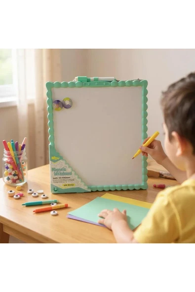 MyClean Silinebilir Yazı Sert Plastik Manyetik Silgi Beyaz Yazı Tahtası 29X29 cm Ebat