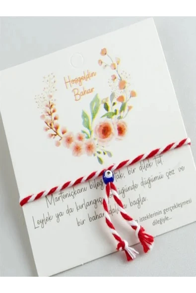 MODA Marteniçka Nazar Boncuklu kırmızı ip bileklik dilek bilekliği