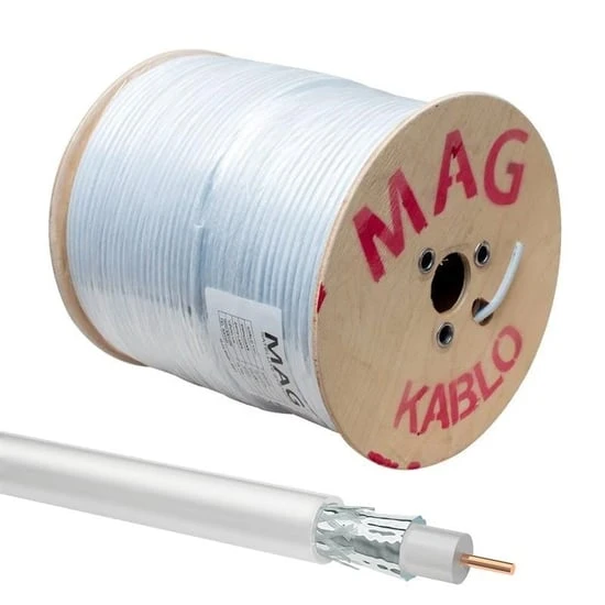 Mag RG6/U6 1.02 Mm 80 Telli CCS Makaralı Anten Kablosu Yerli Üretim (500 Metre) ürün görseli 1
