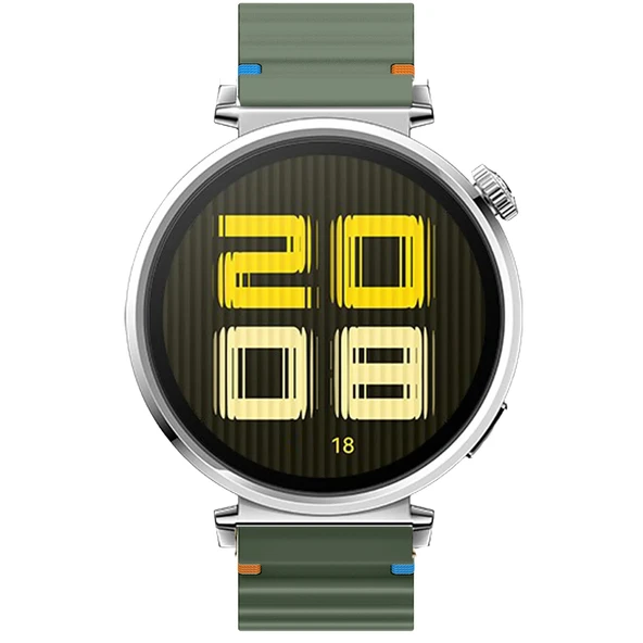 Huawei Watch GT5 41mm İle Uyumlu Dalga Desenli Tokalı Yumusaş Soft Silikon Kordon Haki - 5