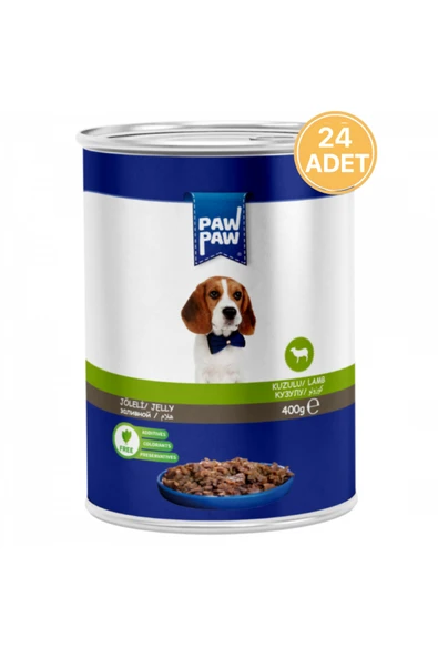 Jelly Parça Etli Kuzulu Yavru Köpek Konservesi 400 gr (24 ADET) - 1