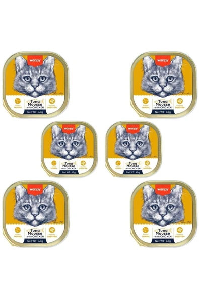 Wanpy Ton Balıklı Ve Tavuklu Alutray Kedi Yaş Maması 40 Gr x 6 Adet