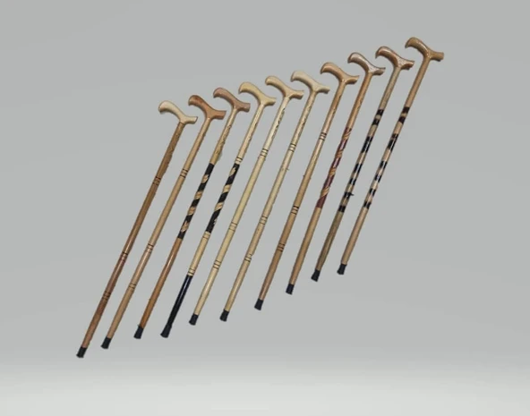 Ahşap İşlemeli Baston Ağaç Baston Kayın Gürgen Ağacı Baston - 2