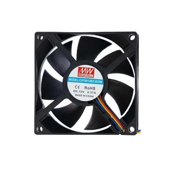 Fan 12v Dc Meanwell CHT8012BX-W25B 80x80x25mm 4 Kablo - 1