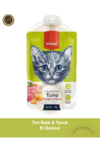 Wanpy Taze Ton Balıklı-Tavuklu Kedi Et Ezmesi 90gr - 1