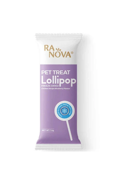 RANOVA Yaban Mersini Aromalı Dondurularak Kurutulmuş Kedi Ödülü Lolipop - 1