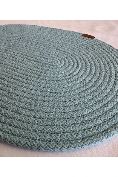 HHKARTS Jüt Amerikan Servis Sofra Altlığı, Masa Dekoru Supla Oval Mint 30x40 8li - Resim 2