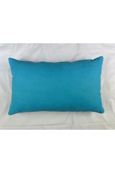 HHKARTS Mavi Renk Çiçek Desenli Nakışlı Yastık Kılıfı 30x50 | Kırlent Kılıfı Fermuarlı - Resim 4