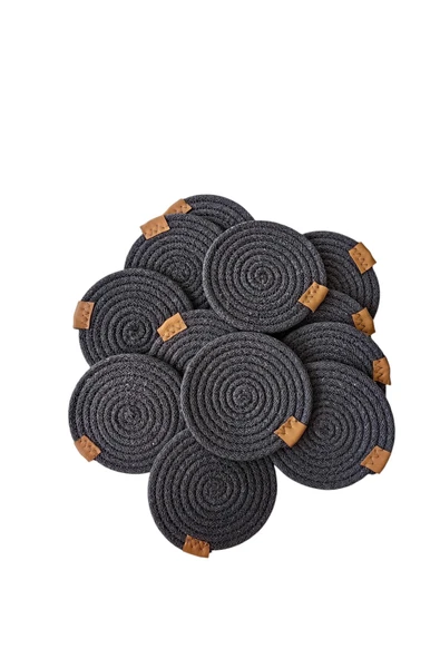 HHKARTS Jüt Bardak Kupa Altlığı Antrasit 13cm 12li - Resim 6