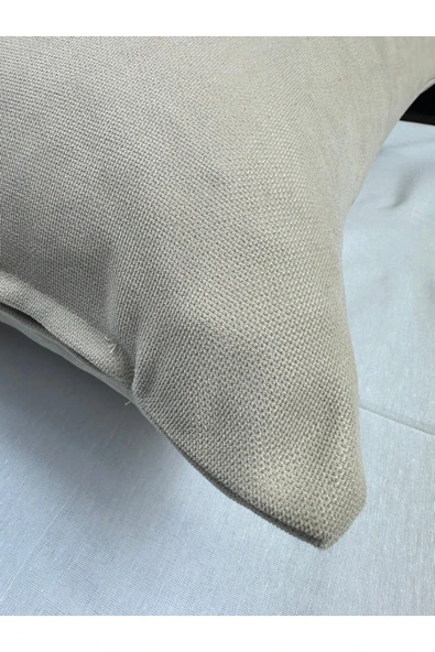 HHKARTS Krem Renk Çiçek Desenli Nakışlı Yastık Kılıfı 40X40 | Kırlent Kılıfı Fermuarlı - Resim 8