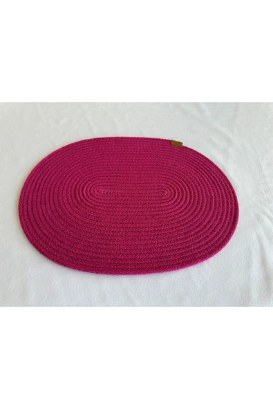 HHKARTS Jüt Amerikan Servis Sofra Altlığı, Masa Dekoru Supla Oval Fuşya 30x40 8li - Resim 2