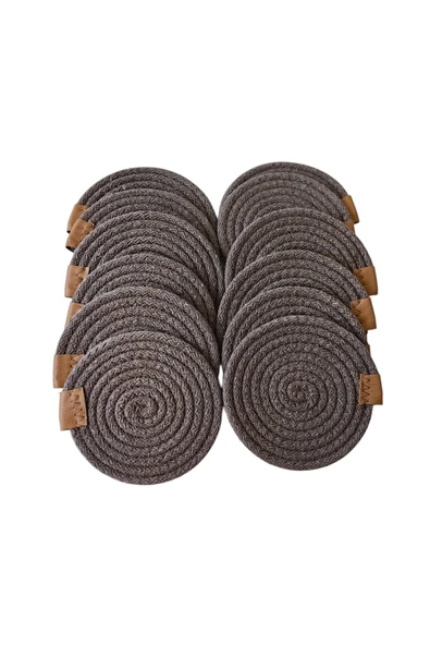 HHKARTS Jüt Bardak Kupa Altlığı Sepya 13cm 12li ürün görseli