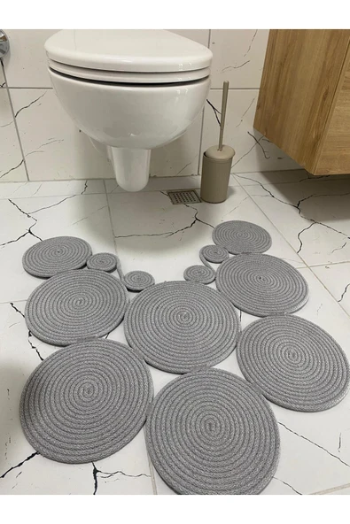 HHKARTS Jüt Klozet Önü Paspas Gri ürün görseli