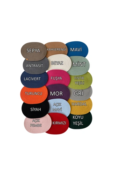 HHKARTS Jüt Amerikan Servis Sofra Altlığı, Masa Dekoru Supla Oval Açık Pembe 30x40 8li - 5