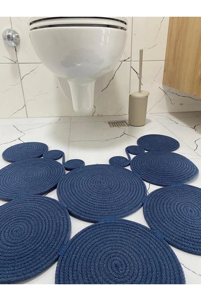 HHKARTS Jüt Klozet Önü Paspas Lacivert ürün görseli