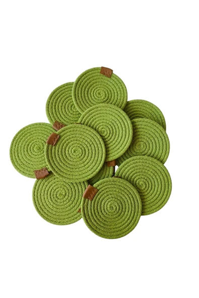 HHKARTS Jüt Bardak Kupa Altlığı Fıstık Yeşili 13cm 12li - Resim 5