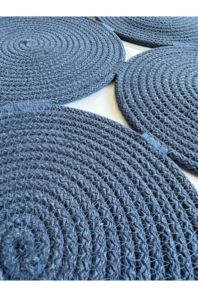 HHKARTS Jüt Klozet Önü Paspas Lacivert - Resim 5