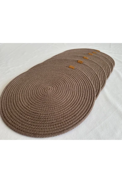 HHKARTS Yuvarlak Amerikan Servis Sofra Altlığı, Masa Dekoru Supla 33cm 6lı - Resim 2