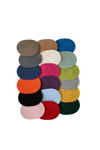 HHKARTS Jüt Amerikan Servis Sofra Altlığı, Masa Dekoru Supla Oval Mint 30x40 6lı - Resim 5