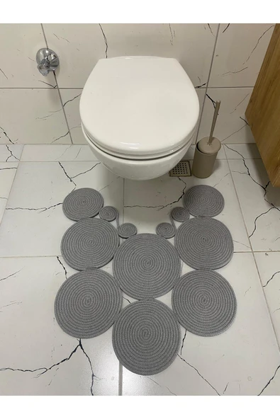 HHKARTS Jüt Klozet Önü Paspas Gri - Resim 4