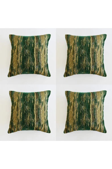 oushak Etnik Desenli Dekoratif Yastık Kılıfı 4'lü Çift Taraflı Şönil Dokuma Gizli Fermuarlı Kırlent Kılıfı ürün görseli