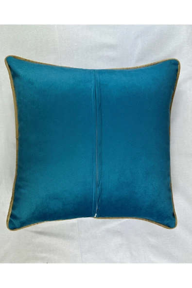 HHKARTS Kadife Biyeli Kırlent Kılıfı 40x40 - Resim 6
