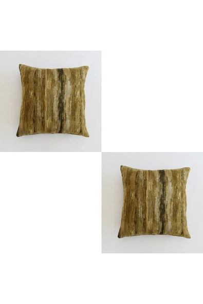 oushak Etnik Desenli Dekoratif Yastık Kılıfı 2'li Çift Taraflı Şönil Dokuma Gizli Fermuarlı Kırlent Kılıfı ürün görseli