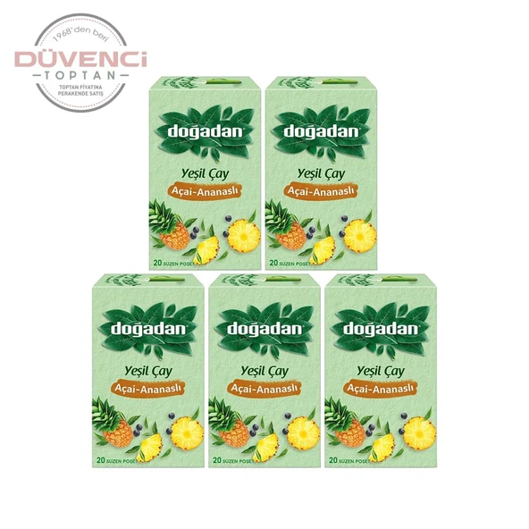Doğadan Yeşil Çay Açai Ananaslı Bardak Poşey Çay x 5 Adet ürün görseli