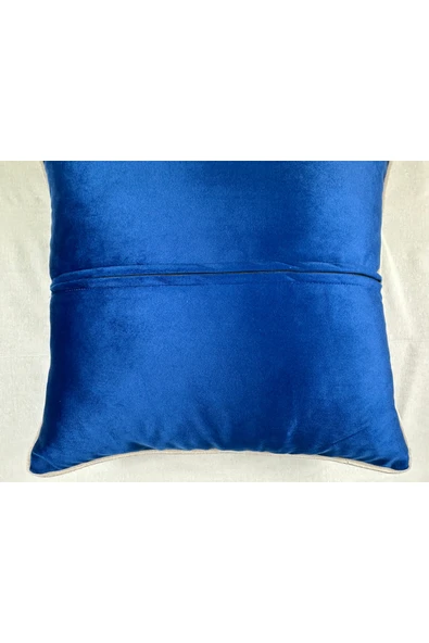 HHKARTS Kadife Biyeli Kırlent Kılıfı 40x40 - Resim 4