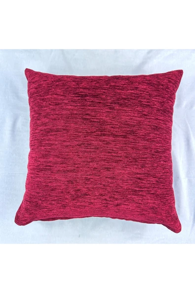 HHKARTS Kırmızı Şönil Düz 2'li Kırlent Kılıfı 40x40 - Resim 2