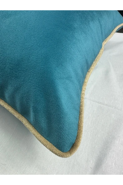 HHKARTS Kadife Biyeli Kırlent Kılıfı 40x40 - Resim 7