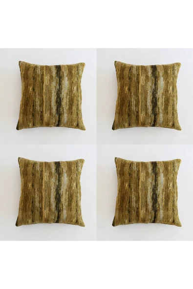 oushak Etnik Desenli Dekoratif Yastık Kılıfı 4'lü Çift Taraflı Şönil Dokuma Gizli Fermuarlı Kırlent Kılıfı ürün görseli