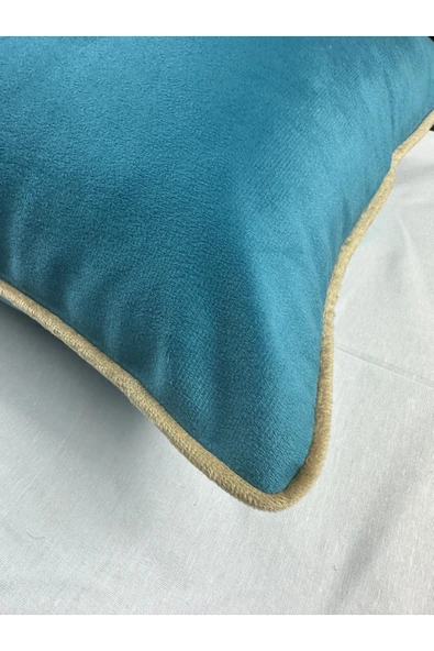 HHKARTS Kadife Biyeli Kırlent Kılıfı 40x40 - Resim 8