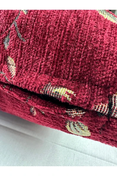 HHKARTS Çiçek Desenli Yastık Kılıfı Çift Taraflı Goblen Kumaş Kapalı Fermuarlı Kırlent 2'Lİ 40x40 - Resim 5